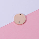 Fnixtar 20Pcs Round Rhinestone Charms Stainless Steel DIY Necklace Keychain