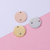 Fnixtar 20Pcs Round Rhinestone Charms Stainless Steel DIY Necklace Keychain
