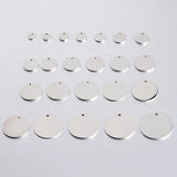 Fnixtar 20Pcs/Lot Stainless Steel Round Charms 8-30mm