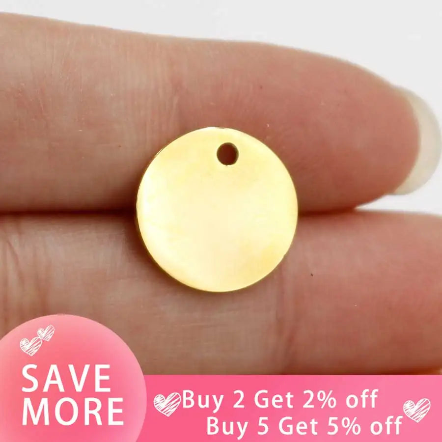 20Pcs Stainless Steel Round Pendants Blanks DIY Necklace