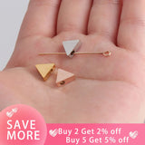 20Pcs Triangle Stainless Steel Beads DIY Jewelry Making Pendant Bracelet