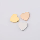 20Pcs Stainless Steel Heart Beads for DIY Name Logo Necklaces Bracelets