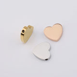 20Pcs Stainless Steel Heart Beads for DIY Name Logo Necklaces Bracelets