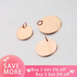 20Pcs Stainless Steel Round Charms for DIY Necklace Making