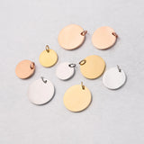 20Pcs Stainless Steel Round Charms for DIY Necklace Making