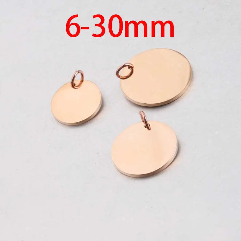 20Pcs Stainless Steel Round Charms for DIY Necklace Making
