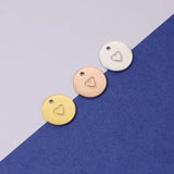 Fnixtar 20Pcs Heart Charms Stainless Steel Pendant DIY Necklaces