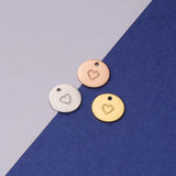 Fnixtar 20Pcs Heart Charms Stainless Steel Pendant DIY Necklaces