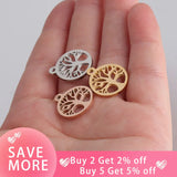 20Pcs Hollow Wish Tree Charms Stainless Steel DIY Necklaces Bracelets Keychain