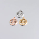 20Pcs Hollow Wish Tree Charms Stainless Steel DIY Necklaces Bracelets Keychain