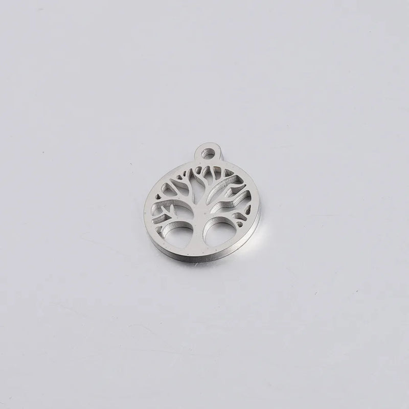 20Pcs Hollow Wish Tree Charms Stainless Steel DIY Necklaces Bracelets Keychain