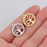 20Pcs Hollow Wish Tree Charms Stainless Steel DIY Necklaces Bracelets Keychain