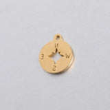 20pcs 12mm Stainless Steel Hollow Compass Pendant Charms DIY Necklace Keychain