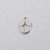 20pcs 12mm Stainless Steel Hollow Compass Pendant Charms DIY Necklace Keychain