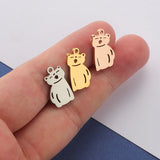 Fnixtar 20pcs Stainless Steel Cat Dog Charms for Jewelry Making