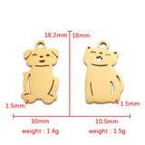Fnixtar 20pcs Stainless Steel Cat Dog Charms for Jewelry Making