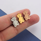 Fnixtar 20pcs Stainless Steel Cat Dog Charms for Jewelry Making