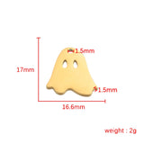 Fnixtar 20pcs Stainless Steel Ghost Pendant Charms Halloween Necklace DIY
