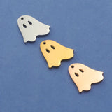 Fnixtar 20pcs Stainless Steel Ghost Pendant Charms Halloween Necklace DIY
