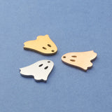 Fnixtar 20pcs Stainless Steel Ghost Pendant Charms Halloween Necklace DIY