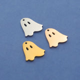 Fnixtar 20pcs Stainless Steel Ghost Pendant Charms Halloween Necklace DIY