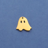 Fnixtar 20pcs Stainless Steel Ghost Pendant Charms Halloween Necklace DIY