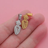 Stainless Steel Mother Kid Pendant Charm Family Love Necklace Pendant