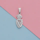 Stainless Steel Mother Kid Pendant Charm Family Love Necklace Pendant