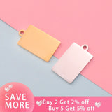 Fnixtar 20pcs Stainless Steel Rectangle Charms for DIY Necklace Pendant