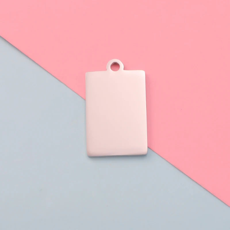Fnixtar 20pcs Stainless Steel Rectangle Charms for DIY Necklace Pendant