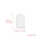 Fnixtar 20pcs Stainless Steel Rectangle Charms for DIY Necklace Pendant