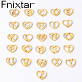 26Pcs 12mm Heart Initials Alphabet Charms Stainless Steel Letter A-Z Charms