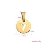 Fnixtar 26pcs Stainless Steel 10mm Letter Charms DIY Pendant Melon Seeds Buckle