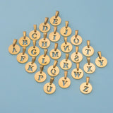Fnixtar 26pcs Stainless Steel 10mm Letter Charms DIY Pendant Melon Seeds Buckle
