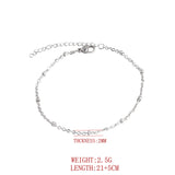 2mm Stainless Steel Clamp Bead Chain Bracelet DIY Ball Bead Chain 21+5cm