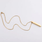 5Pcs Stainless Steel Square Strip Bar Pendants Necklaces DIY Logo Name Jewelry