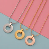 5pcs Stainless Steel Round Blank Pendant Necklace Mirror Polish Hollow Charm
