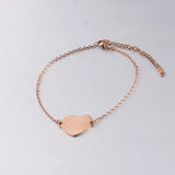 Fnixtar Heart Charm Bracelet Stainless Steel Love Wristband