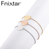 Fnixtar Heart Charm Bracelet Stainless Steel Love Wristband
