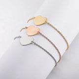 Fnixtar Heart Charm Bracelet Stainless Steel Love Wristband