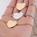 Fnixtar Heart Charm Bracelet Stainless Steel Love Wristband