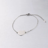 Fnixtar Heart Charm Bracelet Stainless Steel Love Wristband