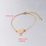 Fnixtar Heart Charm Bracelet Stainless Steel Love Wristband