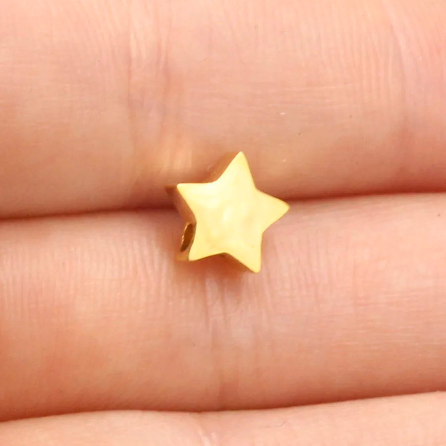 Fnixtar Stainless Steel Heart Star Crown Beads 20pc