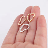 Hollow Heart Charms Stainless Steel Love Heart Charm Pendants DIY 20Pcs