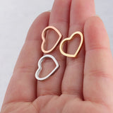 Hollow Heart Charms Stainless Steel Love Heart Charm Pendants DIY 20Pcs
