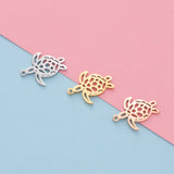 Fnixtar Hollow Sea Turtle Charm Stainless Steel Mirror Polishe Charms 20pcs