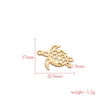 Fnixtar Hollow Sea Turtle Charm Stainless Steel Mirror Polishe Charms 20pcs