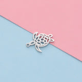 Fnixtar Hollow Sea Turtle Charm Stainless Steel Mirror Polishe Charms 20pcs