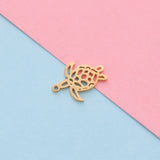 Fnixtar Hollow Sea Turtle Charm Stainless Steel Mirror Polishe Charms 20pcs